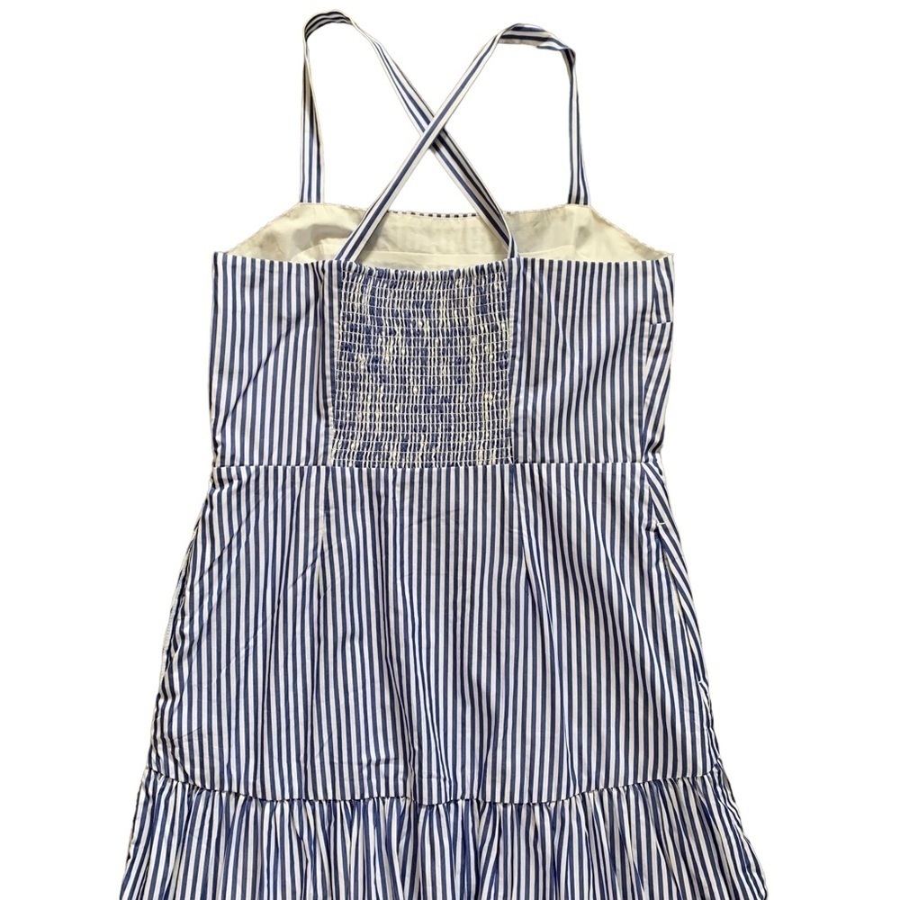 Banana Republic Poplin Tiered Maxi Dress size 14 Poplin Cotton High-low design - Picture 10 of 15